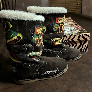 Ed Hardy fur boots
